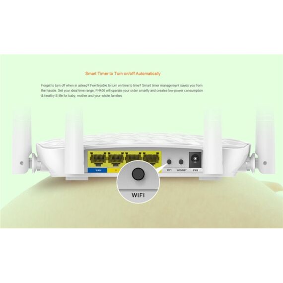 Router WiFi Tenda FH456 Wireless 2.4GHz 300Mbps con antenne esterne 4 * 5dBi (bianco) WR0053W 6922221998147