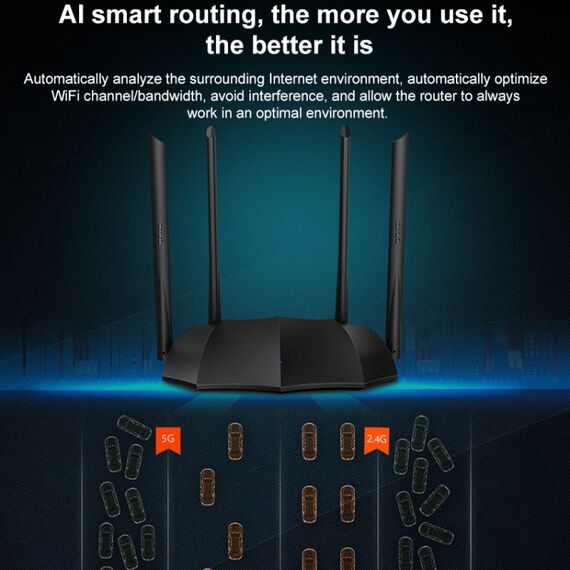 Router wireless con porta Gigabit dual-band Tenda AC8 AC1200 da 2,4/5 GHz PC2575 6922065046875
