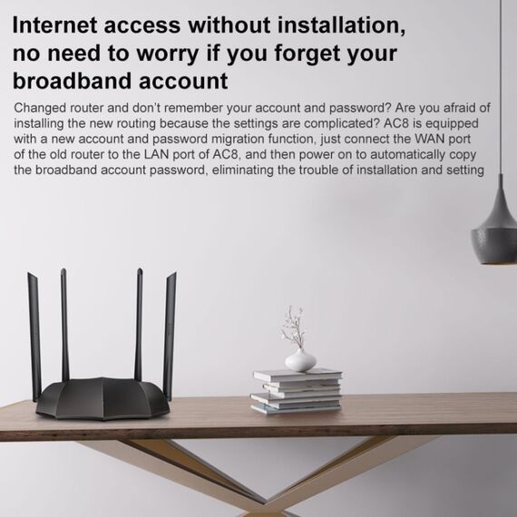 Router wireless con porta Gigabit dual-band Tenda AC8 AC1200 da 2,4/5 GHz PC2575 6922065046875
