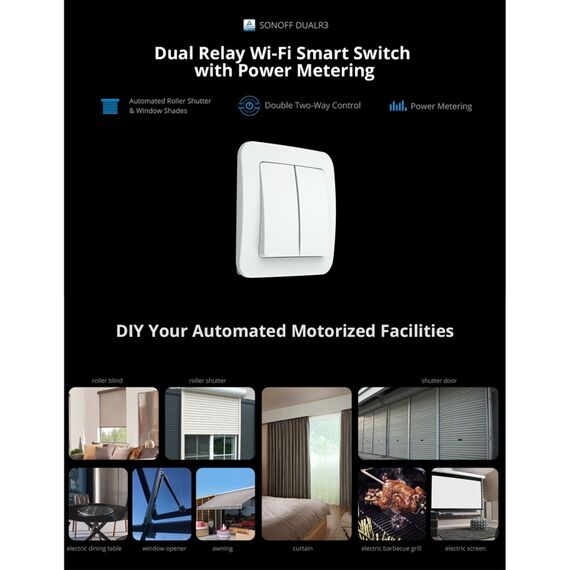 DualR3 Dual Ways Control WiFi Smart Module Smart Switch SONOFF EDA0023660 6922029027929