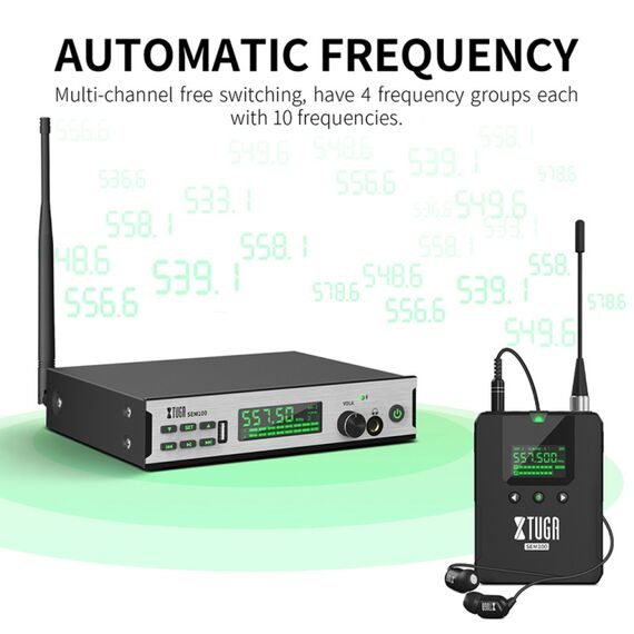 XTUGA SEM100 – Sistema Wireless In-Ear Monitor Professionale con 1 Bodypack EDA005178501B 6922397808816