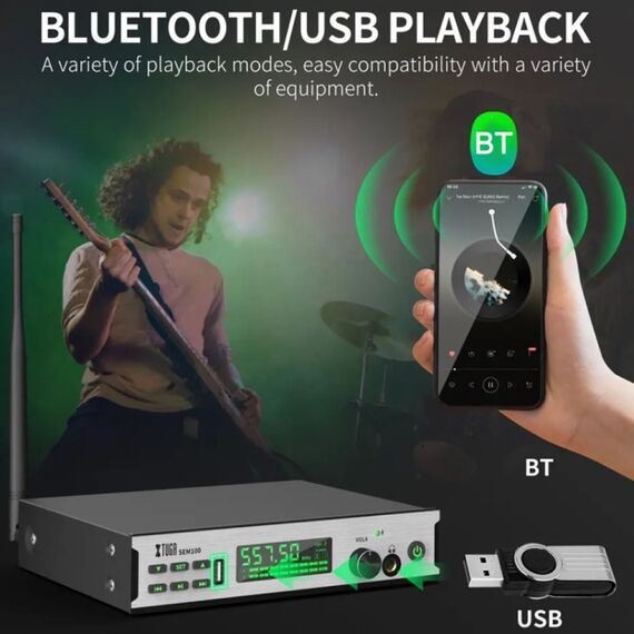XTUGA SEM100 – Sistema Wireless In-Ear Monitor Professionale con 1 Bodypack EDA005178501B 6922397808816