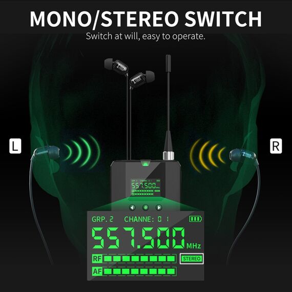 XTUGA SEM100 – Sistema Wireless In-Ear Monitor Professionale con 1 Bodypack EDA005178501B 6922397808816