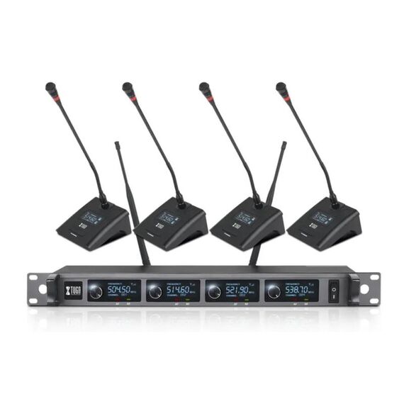 XTUGA A140-C – Sistema Microfonico Wireless UHF a 4 Canali con Microfoni da Conferenza   EDA005196701B 6922420335518