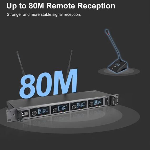XTUGA A140-C – Sistema Microfonico Wireless UHF a 4 Canali con Microfoni da Conferenza   EDA005196701B 6922420335518