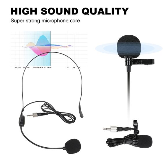 XTUGA A140-HB – Sistema Microfonico Wireless UHF a 4 Canali con Auricolari Lavalier EDA005198401B 6922120283547