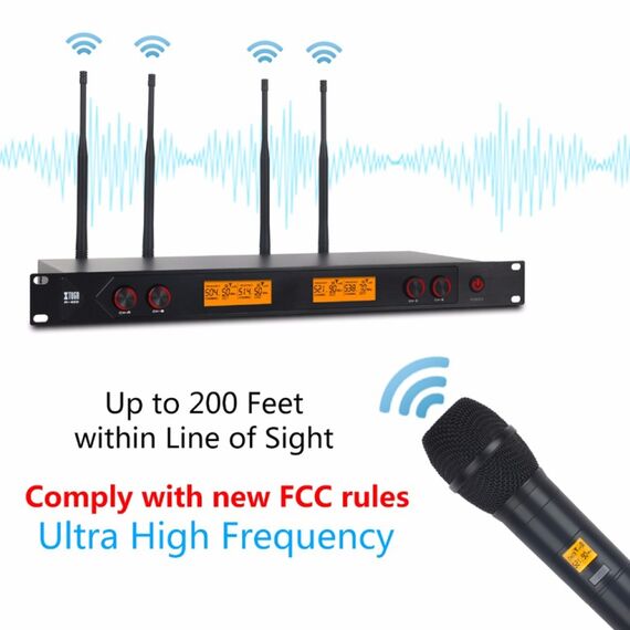 XTUGA A400-HB – Sistema Microfonico Wireless UHF a 4 Canali con 2 Palmari e 2 Cuffia EDA005201901B 6922357434909