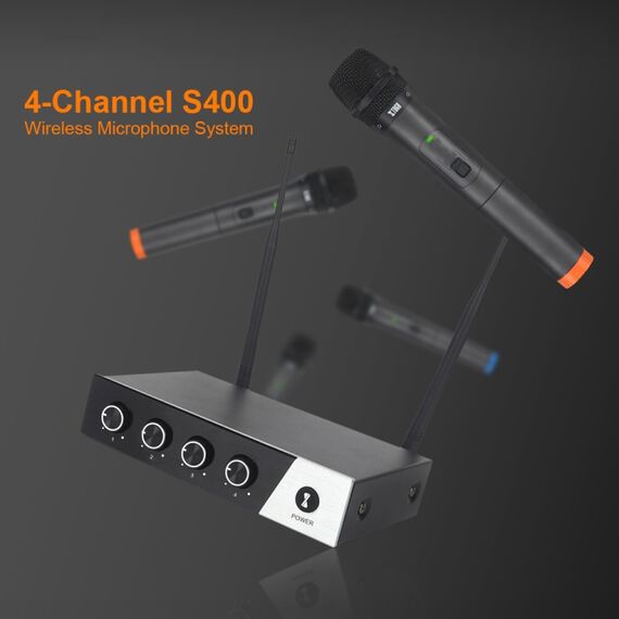 XTUGA S400 – Sistema Microfonico Wireless UHF a 4 Canali con 4 Microfoni Palmari  EDA005204901B 6922189124484