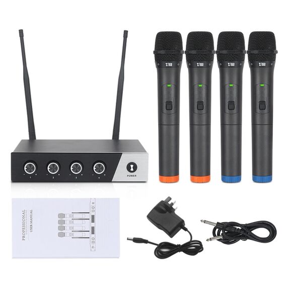 XTUGA S400 – Sistema Microfonico Wireless UHF a 4 Canali con 4 Microfoni Palmari  EDA005204901B 6922189124484