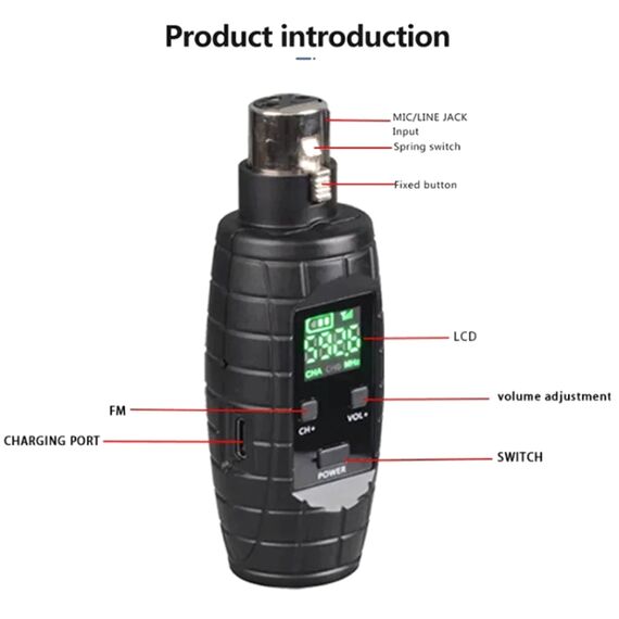 XTUGA U-95 – Sistema Wireless UHF XLR per Microfoni Dinamici e Chitarra (Trasmettitore + Ricevitore) EDA005205101 6922916307765