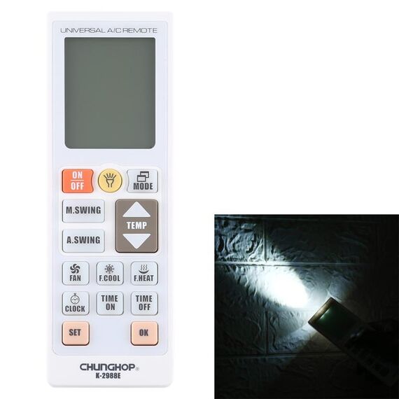Chunghop K-2988E Telecomando universale A / C con torcia