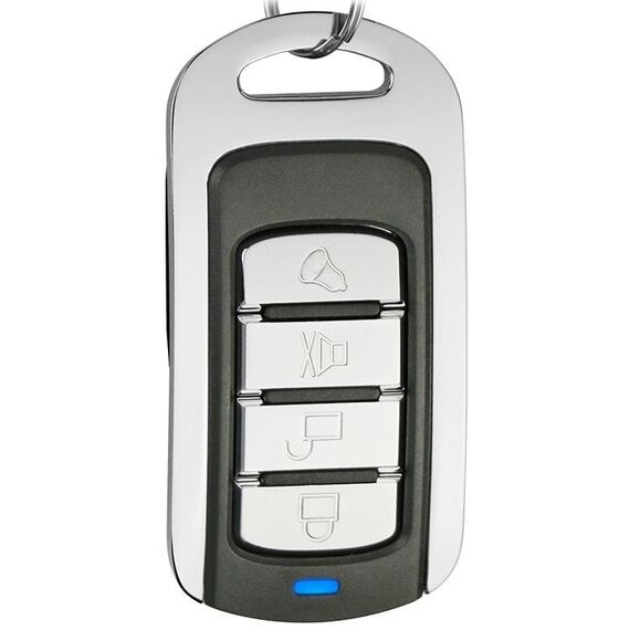 Telecomando a 4 tasti con codice di apprendimento in metallo 315MHz per portiera del garage (nero + argento)