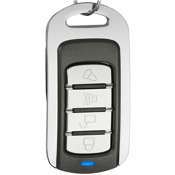 433 MHz Codice di apprendimento in metallo 4 tasti Telecomando per portiera del garage (nero + argento)