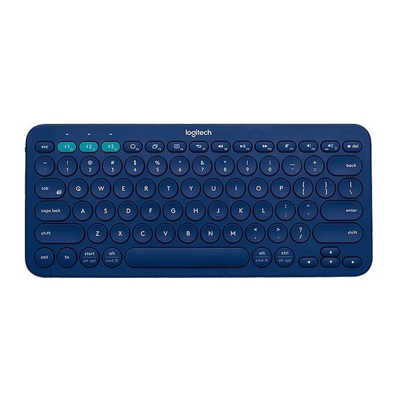 Tastiera Bluetooth wireless multi-dispositivo portatile Logitech K380 (blu)