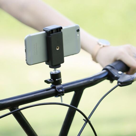 Pulluz Bike Alluminio Manubrio Treppiede Adattatore a sfera per Gopro Hero10 Nero / Hero9 Black / Hero8 Nero / 7/6/5 / 5 Sessione / 4 Sessione / 4/3 + / 3/2/3, DJI Azione Osmo, Xiaoyi e altroTelecamere d'azione