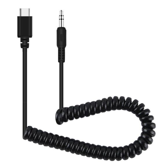 Puluz 3.5mm TRRS maschio da digitare-c / usb-c maschio Microfono in diretta Adattatore audio Adattatore a molla Cavo a spirale per Samsung, Huawei e Smartphone, Cavo Stretching a 100 cm (nero)