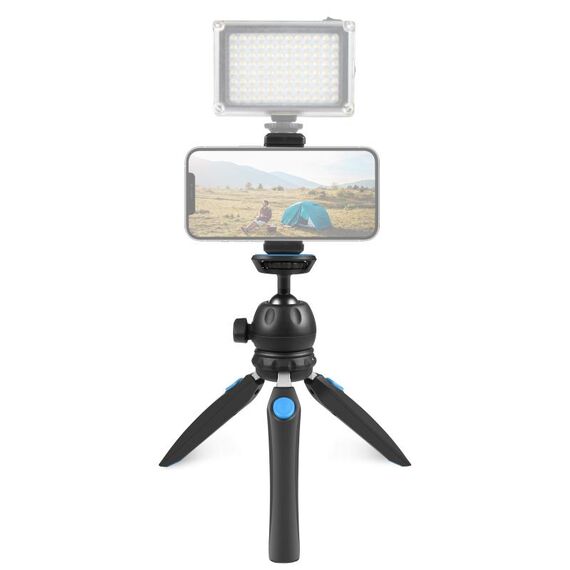 PULUZ Mini VLOG Live Stabilizer Stand treppiede con morsetto per telefono per smartphone (blu)