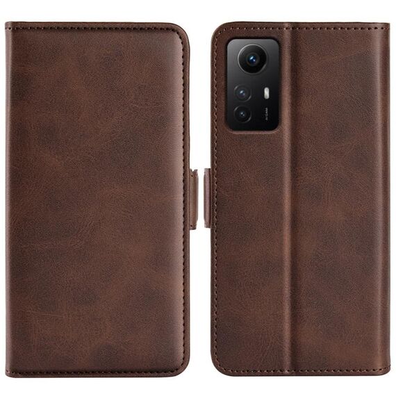 Per Redmi Note 12S Custodia per telefono orizzontale in pelle con fibbia magnetica a doppio lato (marrone)