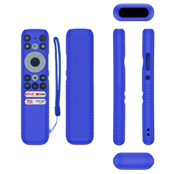 Custodia in silicone anti-caduta per telecomando TCL RC902N FMR1 Y47 TV (blu)
