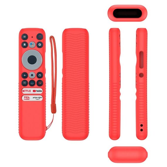 Per TCL RC902N FMR1 Y47 Custodia in silicone anti-caduta per telecomando TV (rosso)