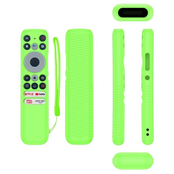 Per TCL RC902N FMR1 Y47 Custodia in silicone anti-caduta per telecomando TV (verde luminoso)