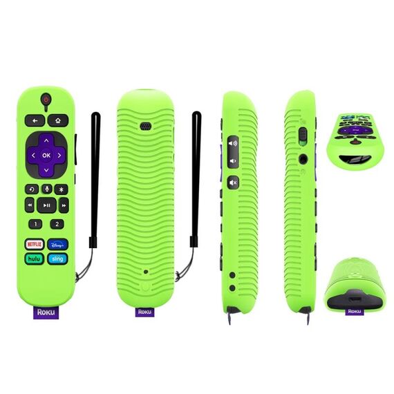 Custodia protettiva in silicone antiurto per telecomando TCL Roku Voice Remote Pro Y30 (verde luminoso)