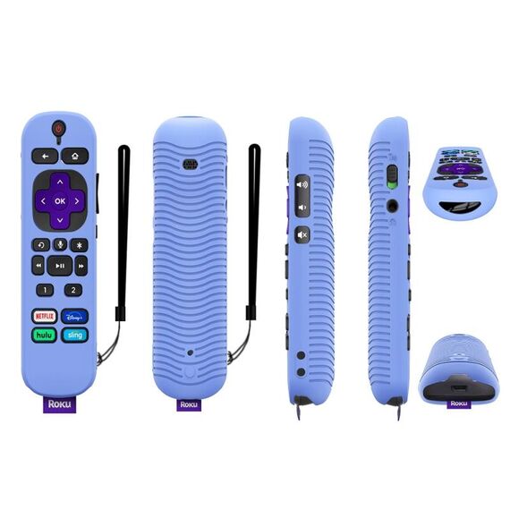 Custodia protettiva in silicone antiurto per telecomando TCL Roku Voice Remote Pro Y30 (blu luminoso)