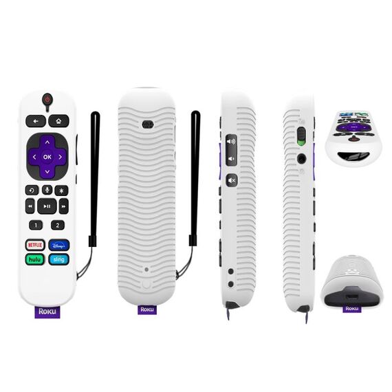 Custodia protettiva in silicone antiurto per telecomando TCL Roku Voice Remote Pro Y30 (bianco luminoso)
