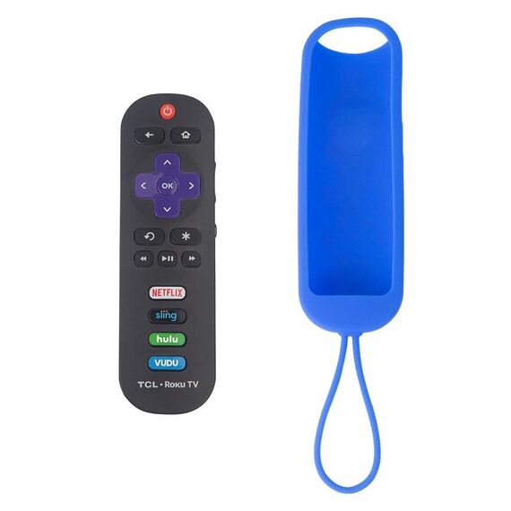 Per TCL Roku RC280/RC282 Custodia in silicone per telecomando ovale da 2 pezzi (blu mare)
