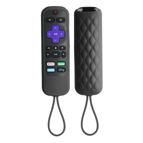 Per TCL Roku 3600R/3900/Voice RCAL7R Custodia in silicone per telecomando da 2 pezzi (nero)
