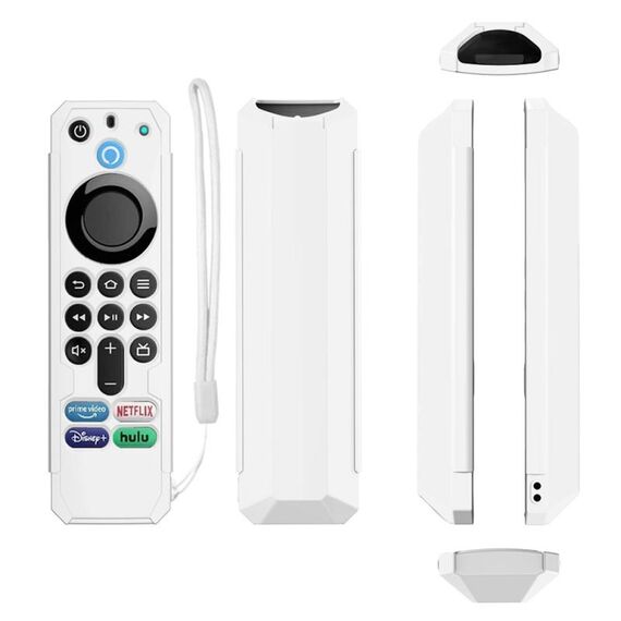 Per Amazon Alexa Voice Remote di terza generazione anticaduta e copertura protettiva per telecomando TV (bianco)