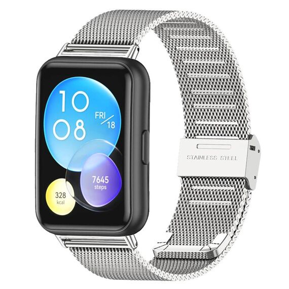 Cinturino per Huawei Watch Fit 2 xDfind con fibbia in metallo milanese (argento)
