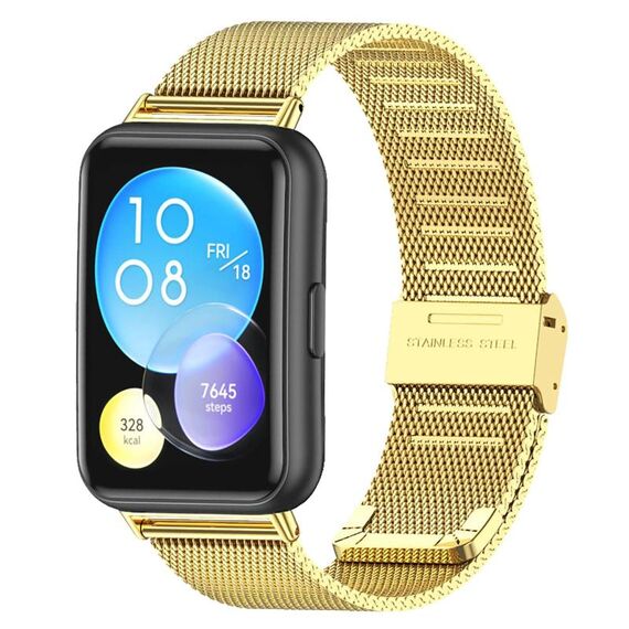 Cinturino per Huawei Watch Fit 2 xDfind con fibbia in metallo milanese (oro)