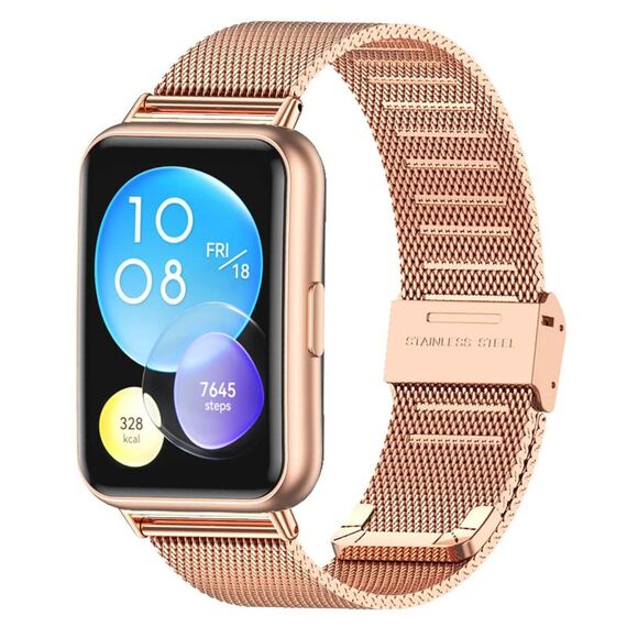 Cinturino per Huawei Watch Fit 2 xDfind con fibbia in metallo milanese (oro rosa)