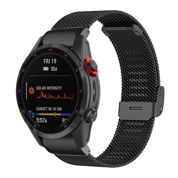 Cinturino per orologio con fibbia in metallo Milanese xDfind per Garmin Fenix ​​8/7X/6X/5X da 26 mm (nero)
