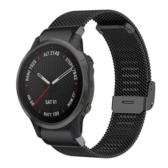 Cinturino per orologio con fibbia in metallo milanese xDfind per Garmin Fenix ​​8/7S/6S/5S da 20 mm (nero)