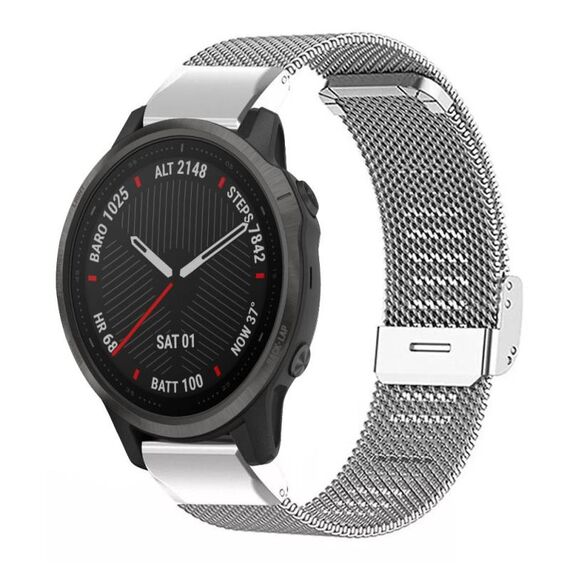 Cinturino per orologio con fibbia in metallo Milanese xDfind per Garmin Fenix ​​8/7S/6S/5S da 20 mm (argento)