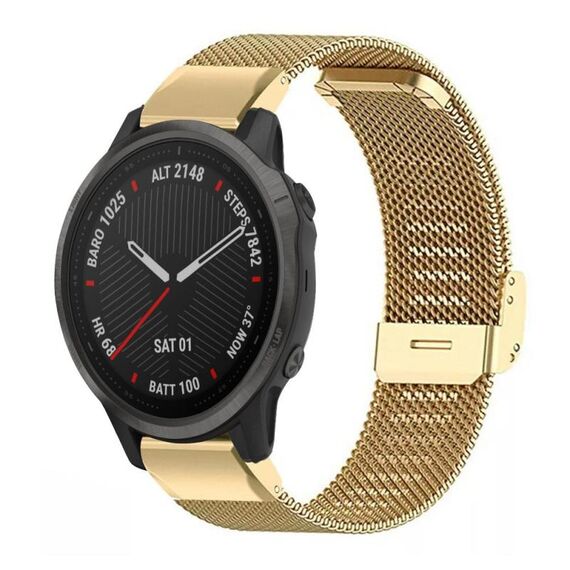 Cinturino per orologio con fibbia in metallo milanese xDfind per Garmin Fenix ​​8/7S/6S/5S da 20 mm (oro)