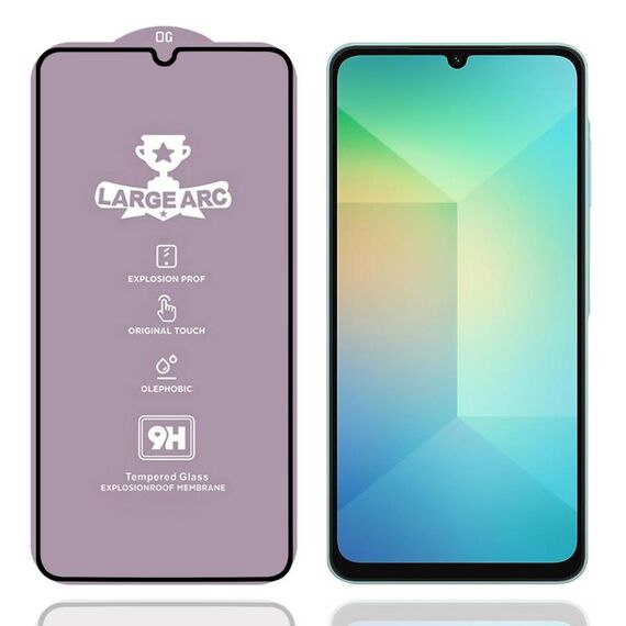Per Samsung Galaxy A06 5G Pellicola in vetro temperato ad arco largo in alluminio 9H da 0,4 mm