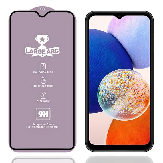 Per Samsung Galaxy A14 5G Pellicola in vetro temperato ad arco largo in alluminio 9H da 0,4 mm