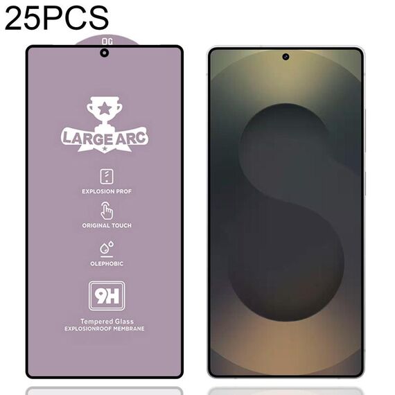 Per Samsung Galaxy S25 Ultra 5G, 25 pellicole in vetro temperato ad arco largo in alluminio 9H 0,18 mm, supporto per sblocco con impronta digitale