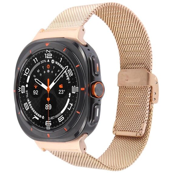 Cinturino in metallo con fibbia integrata in milanese per Samsung Galaxy Watch Ultra 47 mm (oro rosa)