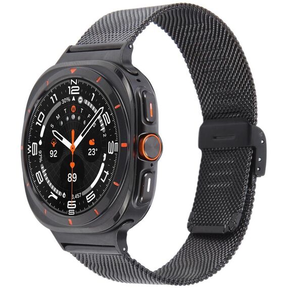 Cinturino in metallo con fibbia milanese integrata per Samsung Galaxy Watch Ultra 47 mm (nero)