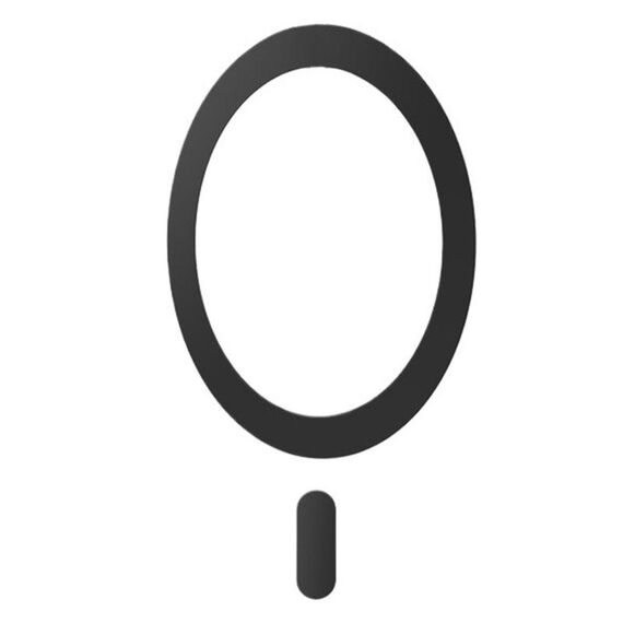 Anello magnetico di ricarica wireless Kalebol con ventosa in lamiera di ferro e pezzo magnetico (anello nero con coda)