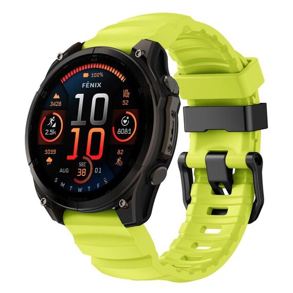 Cinturino in silicone per orologio sportivo Gamin Wild Trail da 26 mm (lime)