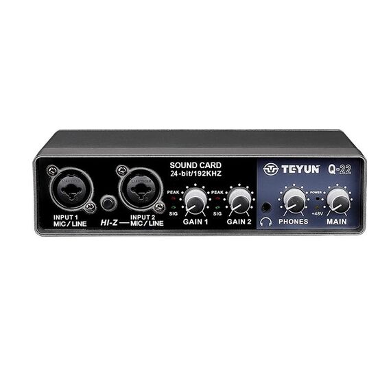 Teyun Q-22 Computer USB Free SRIVE MICROFONO Scheda audio esterna (nero)