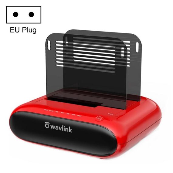 Wavlink ST341U Docking station per disco rigido esterno a doppio alloggiamento Supporto funzione di clonazione offline (spina europea)