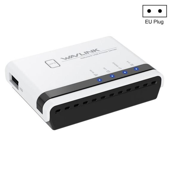WAVLINK NU516U1 Server stampante wireless USB 2.0 con LAN 10 / 100 Mbps / Bridge WiFi (spina UE)