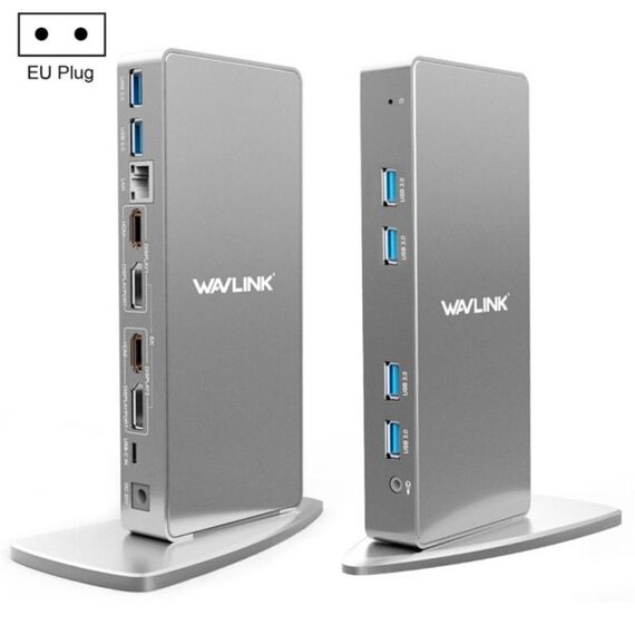 WAVLINK WL-UG69DK7 Laptop Type-C Docking Station universale per desktop Adattatore HUB in lega di alluminio (spina UE)