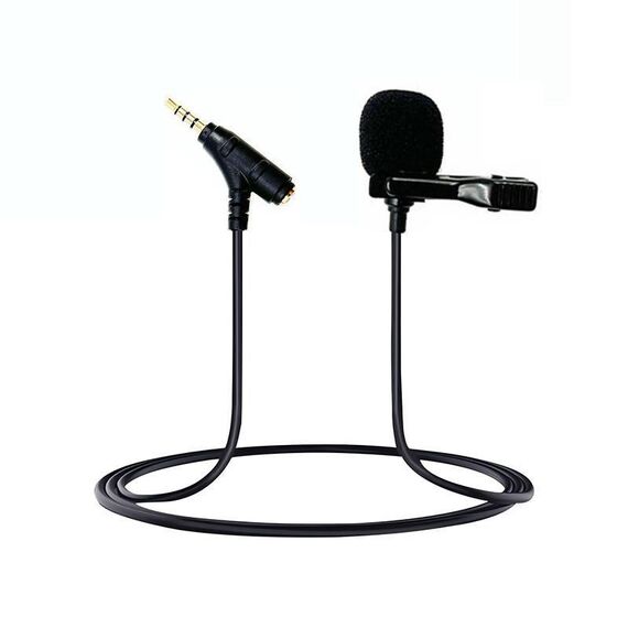 Microfono Lavalier TRRS da 3,5 mm con jack per il monitoraggio degli auricolari, clip-on, 3 m
